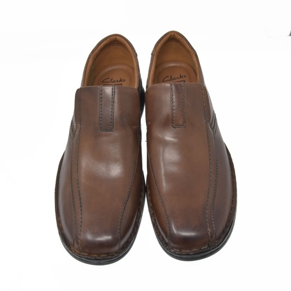 *CLARKS Collection Sz 10.5M Brown Leather Loafers main image 4
